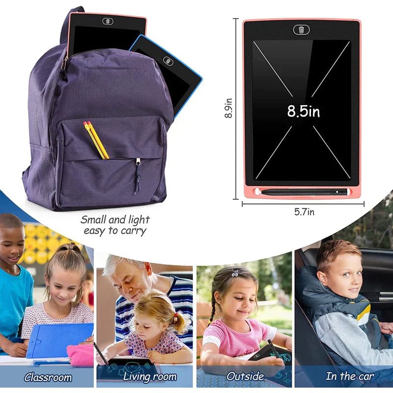 Kit 50 Lousa Mágica Tela Lcd Tablet Infantil De Escrever E Desenhar 8.5 Polegadas