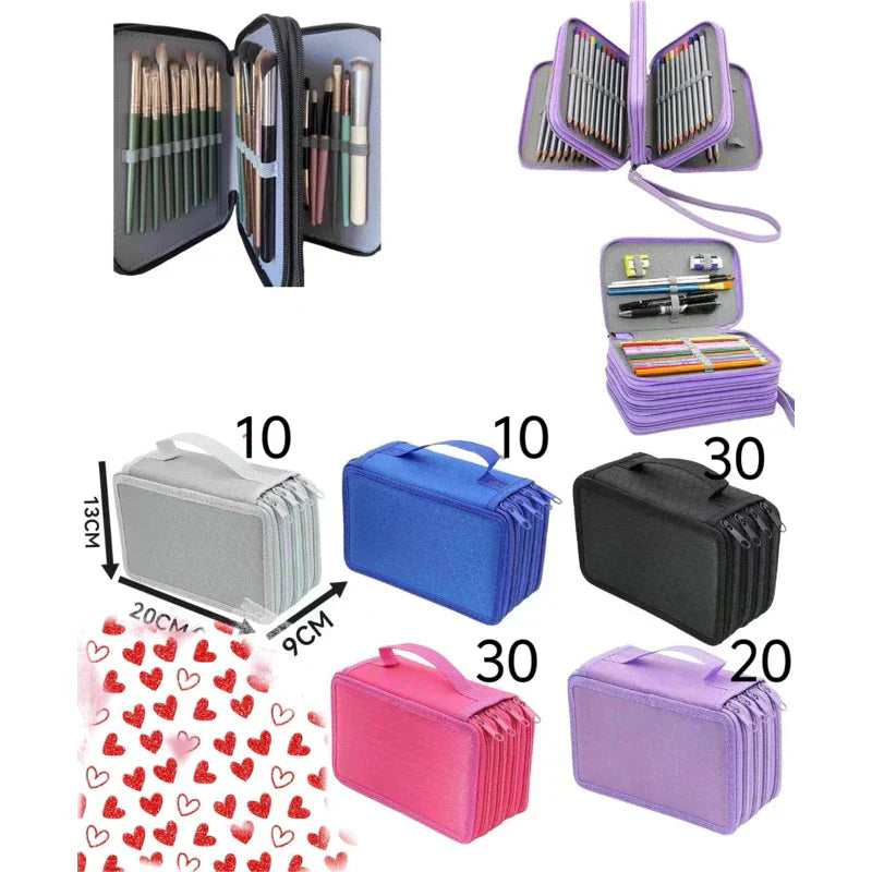 Estojo Escolar/Estojo Box/Estojo De Lápis De Quatro Camadas Com 72 Furos De Cor/Material Escolar/Papela