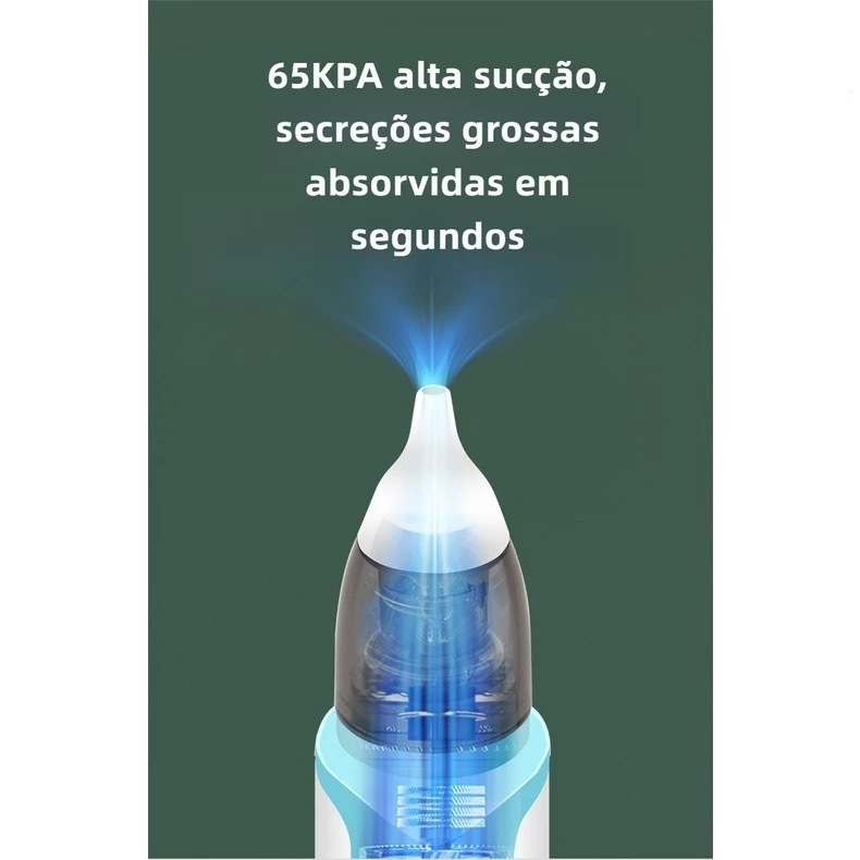 Aspirador Nasal Recarregável Para Bebês Silicone Ajustável Sucção Elétrica Crianças
