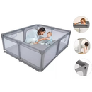 Cercadinho Chiqueirinho Infantil Bebê Cinza Portátil Com Tela 180x150