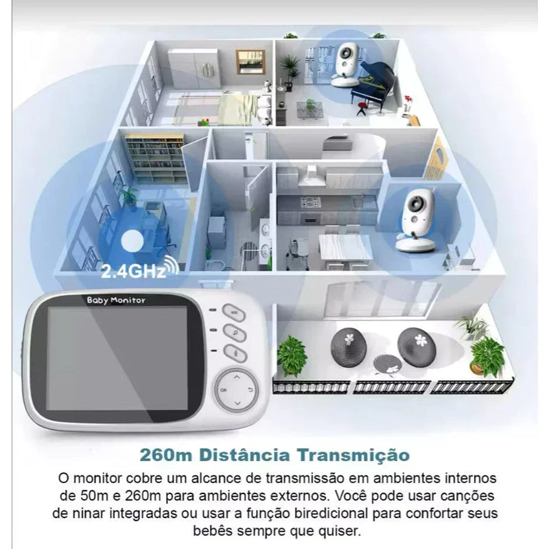 Baba Eletrônica Com Monitor Visão Noturna